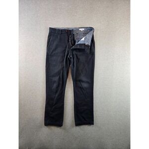 Gustin California Chino Pants Mens 34 Washed Black Button Fly Straight Preppy